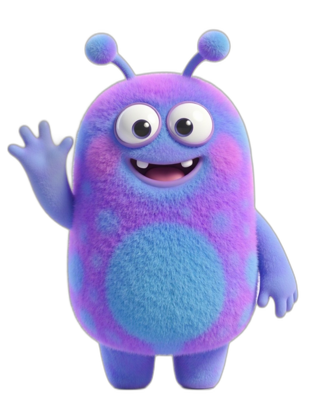 DumDum the friendly maths monster waving